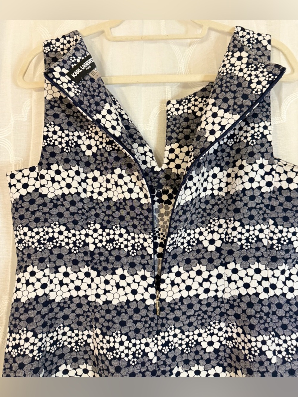 Karl Lagerfeld Paris Black White Floral Sheath Dress Size 8 Chic Career Classic - Picture 13 of 15
